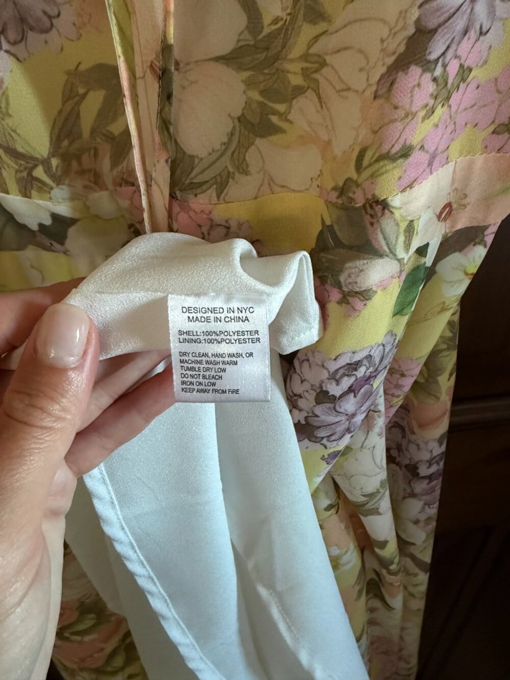 Yumi Kim Ariana Garden Lemon Floral Chiffon Midi Dress Size M - Picture 8 of 9